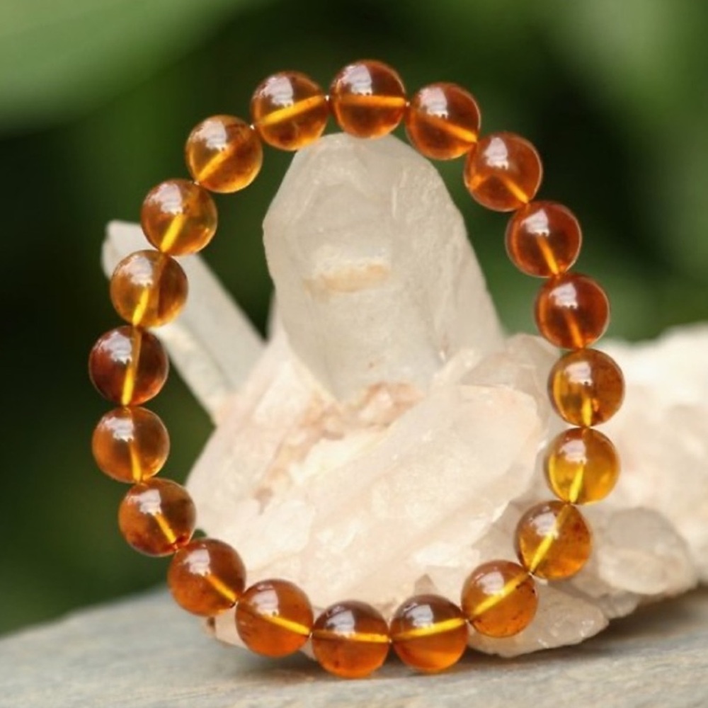 🆕New Amber 8mm Healing Gemstone Bracelet